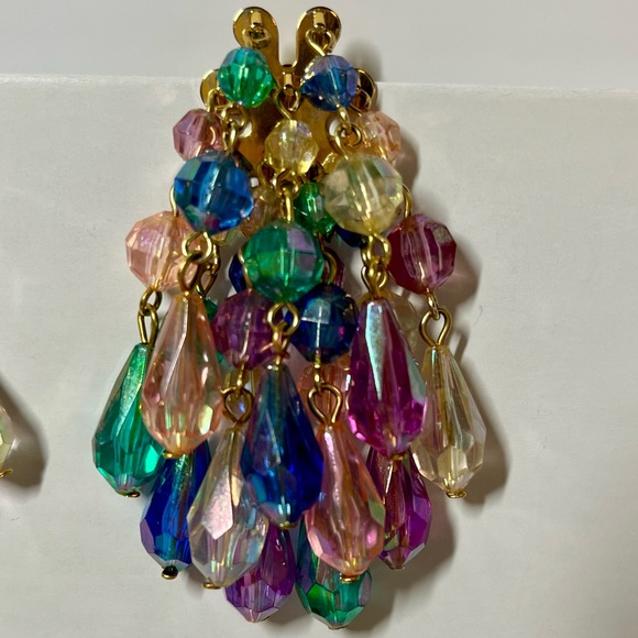 Multicolor Beaded Chandelier Earrings - Picture 4 of 12